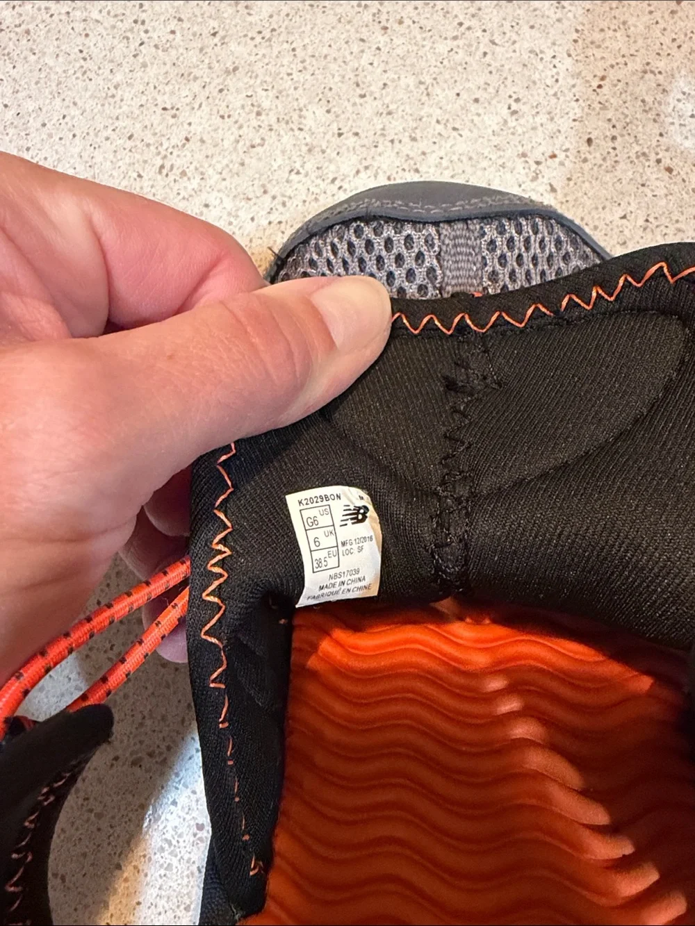 New Balance Black and Orange Water Shoe Youth 6